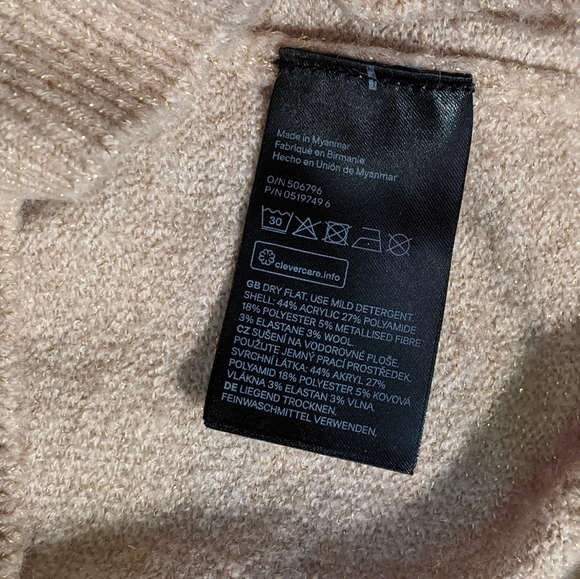 H&M Sparkling Gold Knit Loose Pullover Sweater, M - Picture 5 of 8